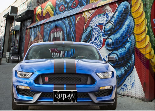 Outlaw License Plate On A Shelby Mustang