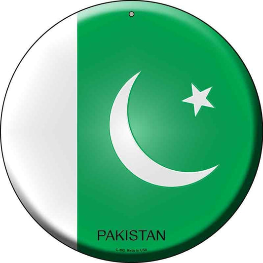 Pakistan Flag Metal Circular Sign