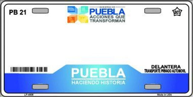 Puebla Mexico Novelty Metal License Plate 
