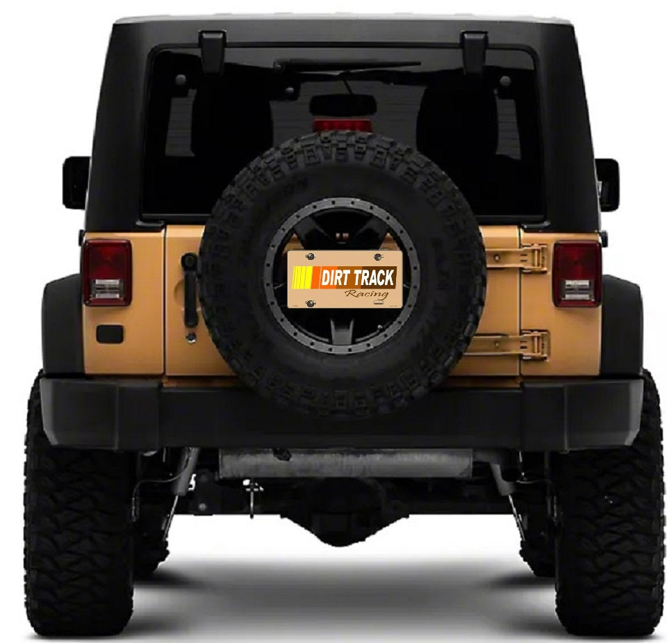 Dirt Track License plate Mounted On Jeep