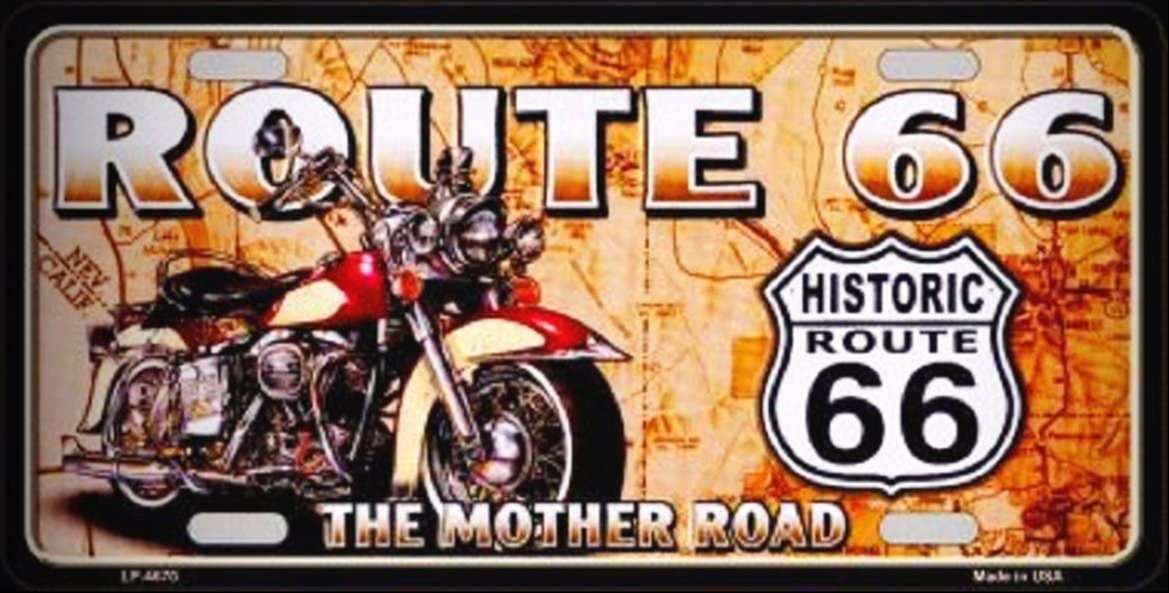Historic Route 66 Mother Road License Plate