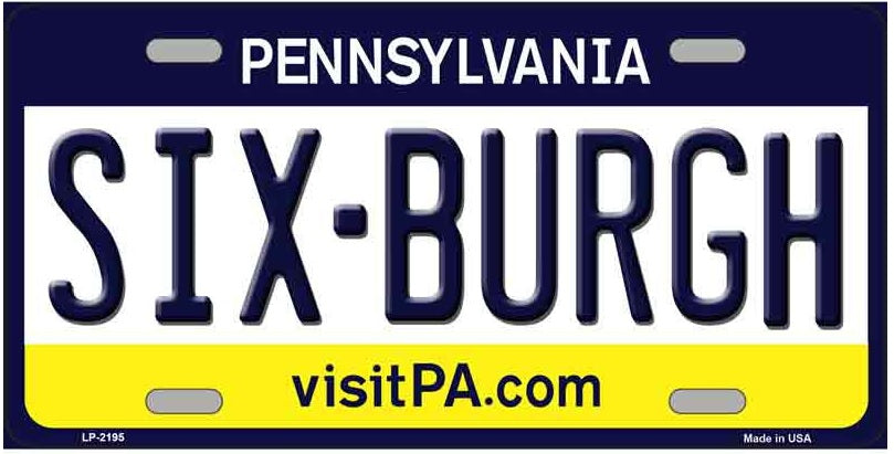 Six-burgh Steelers Fan License Plate Style Sign