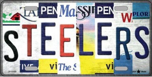 Pittsburgh Steelers Folk Art Metal License Plate