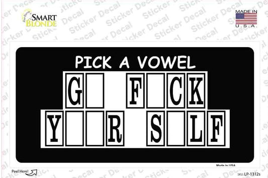 Pick A Vowel Bumper Sticker