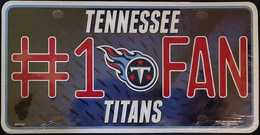 Tennessee Titans #1 Fan NFL Licensed Metal Novelty License Plate