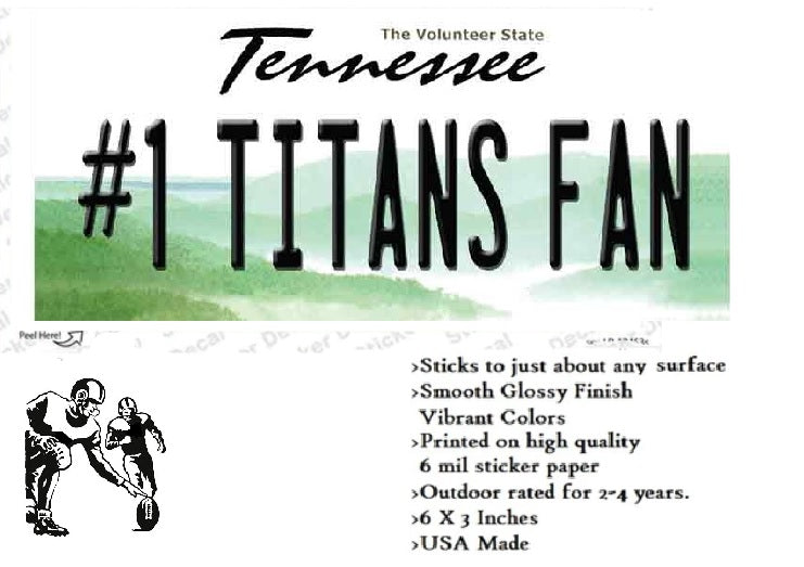 Titans Fan Bumper Sticker Specs