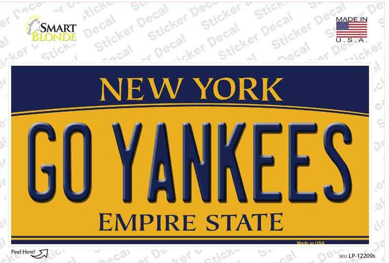 Go Yankees Peel & Stick Bumper Sticker
