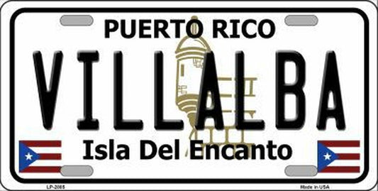 Villalba Puerto Rico Metal Novelty License Plate